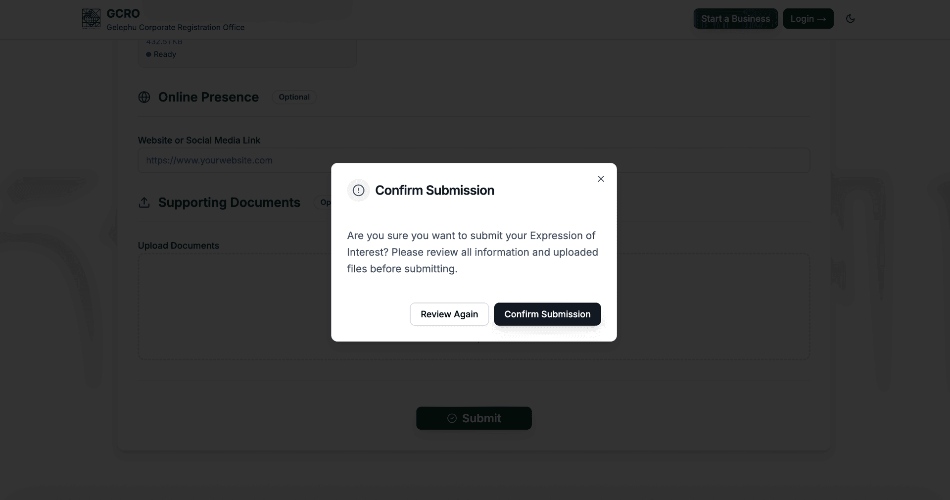 GCRO Expression of Interest Page