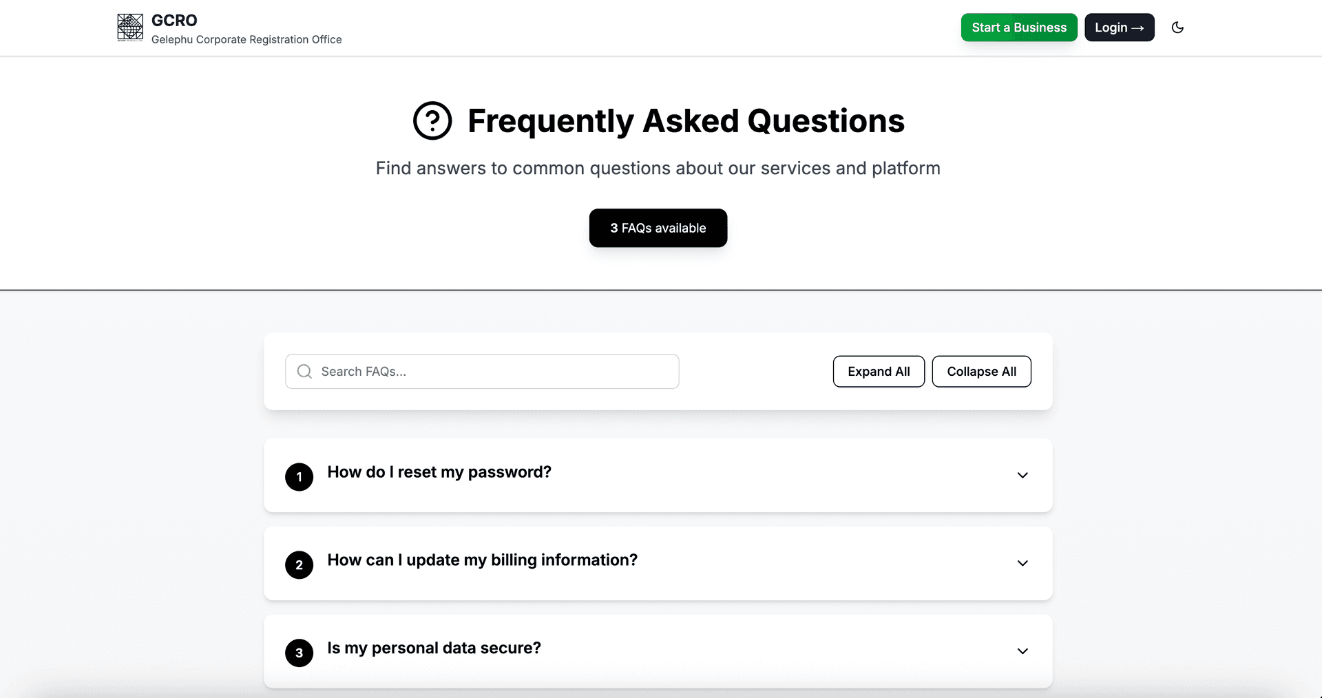 Frequently Asked Questions Section