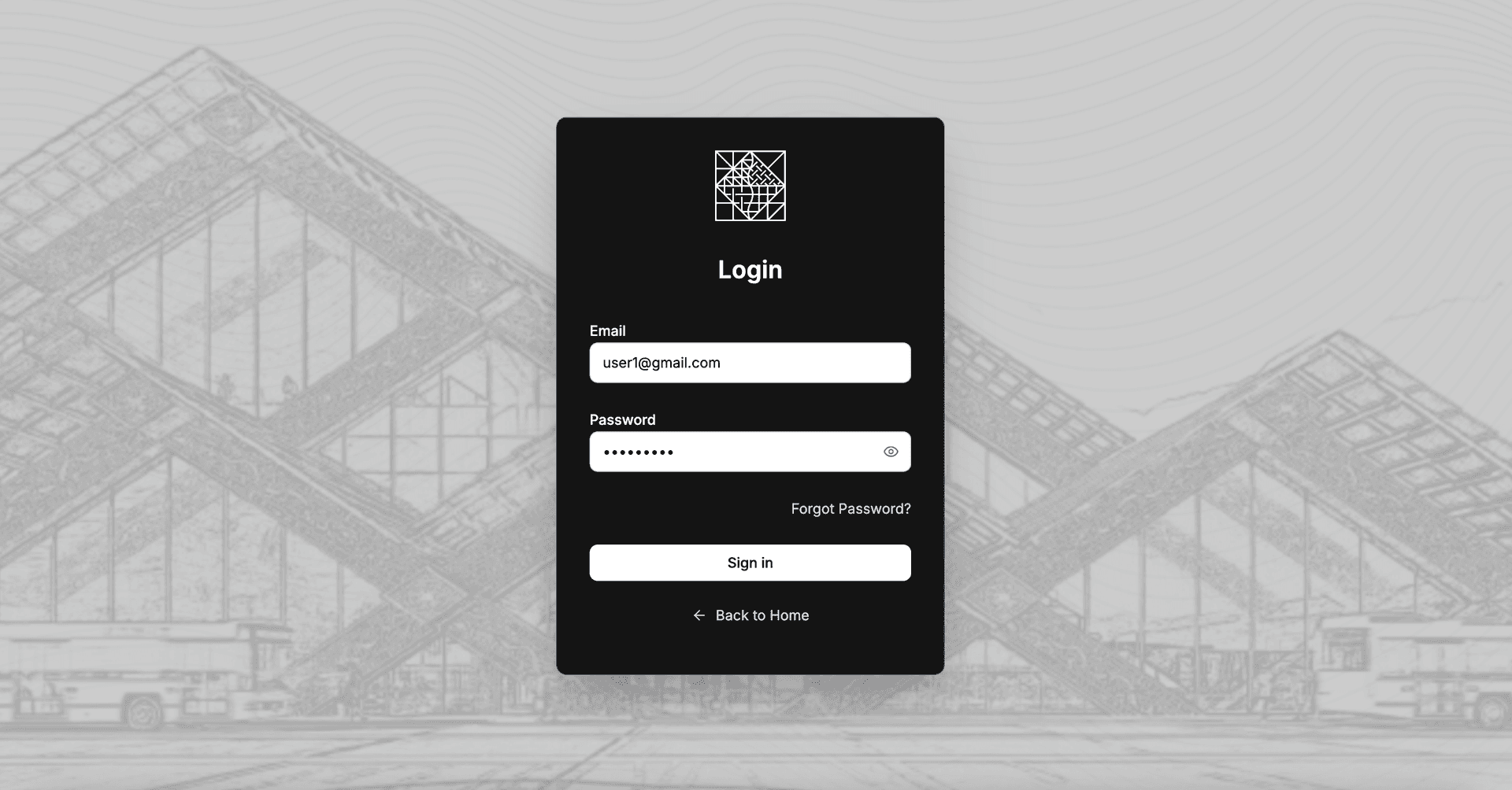 GCRO Login Page